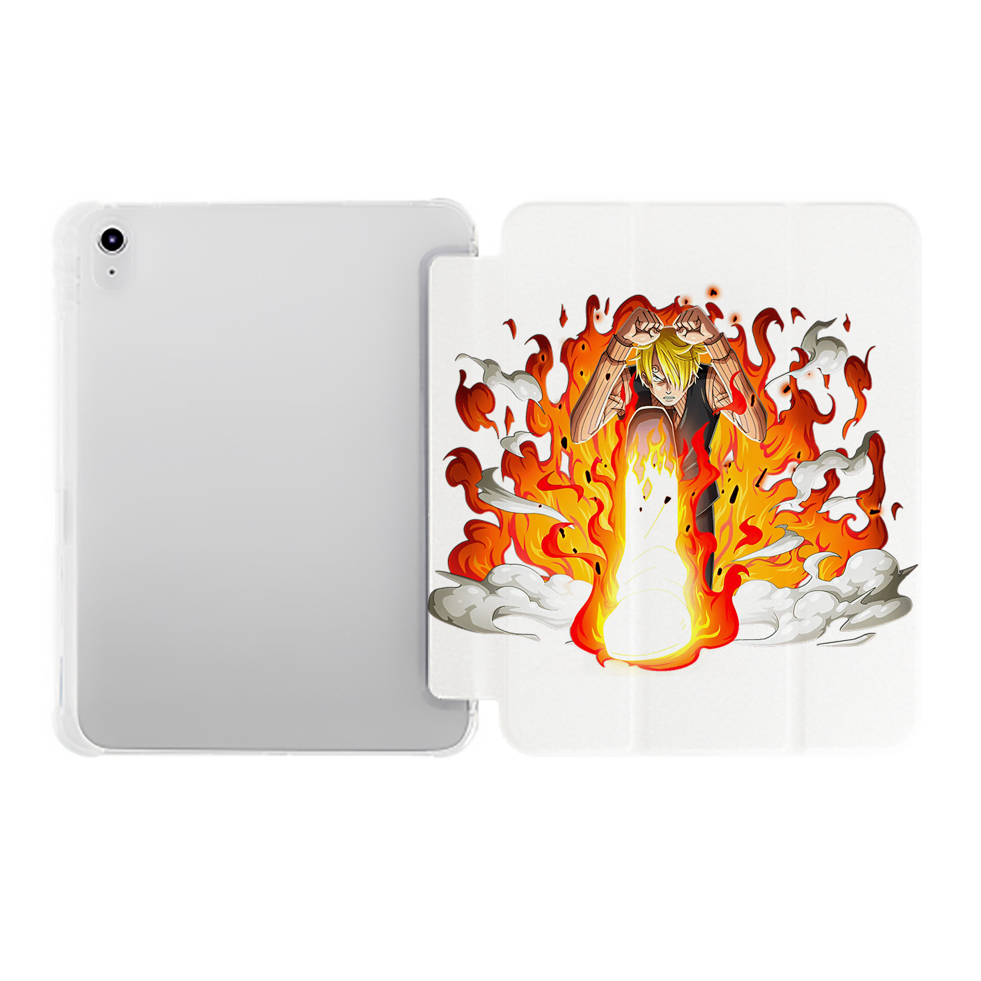 （画像用） ワンピース サンジ ONE PIECE Sanji IPad ケース ペン収納付き 三つ折りスタンド PUレザー×シリコン 対応機種9.5/10.5/10.9インチ